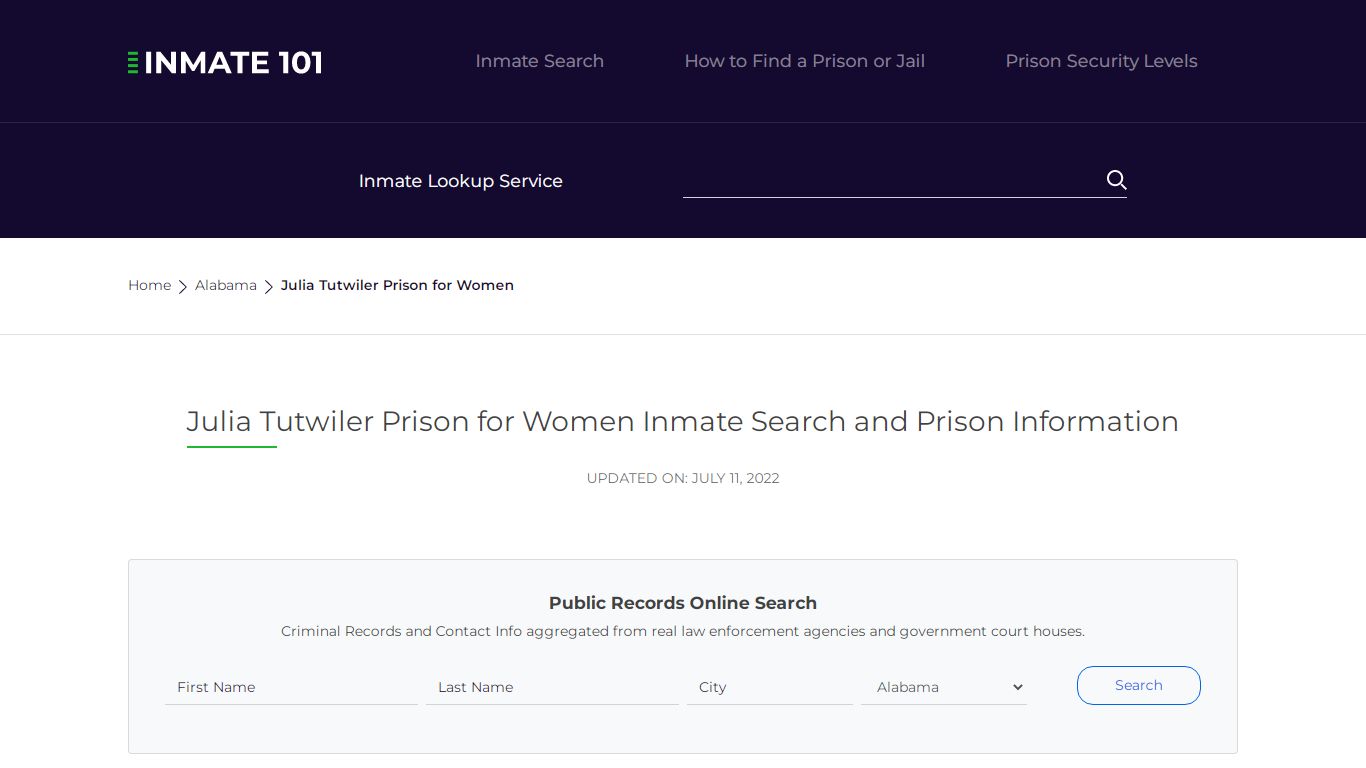 Julia Tutwiler Prison for Women Inmate Search, Visitation, Phone no ...